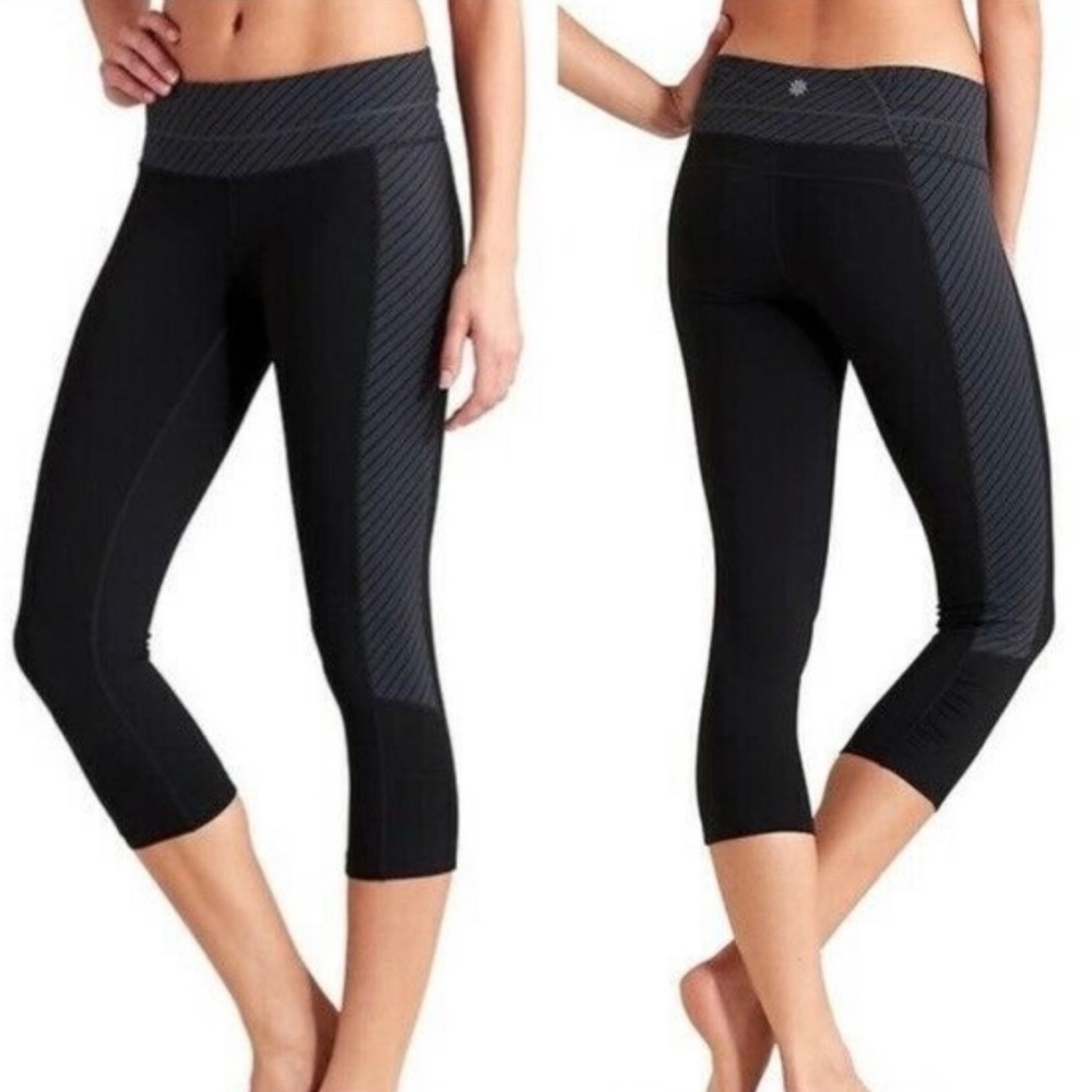 Athleta Striped Balance Crop Leggings